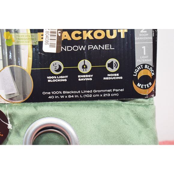 Sun Zero 40x84" Brighton Velvet 100% Blackout Grommet Curtain Panel Sage Green* - Picture 3 of 8